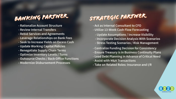 banking partner strategic partner treasury department
