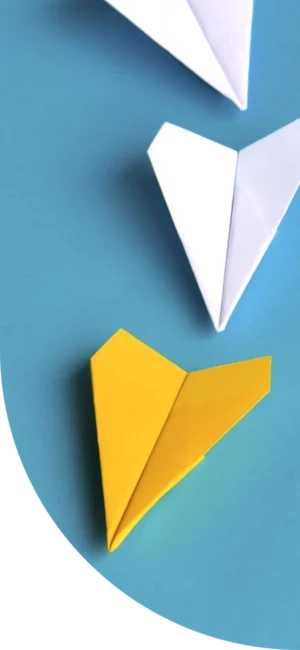 financial project management paper airplanes blue yellow image