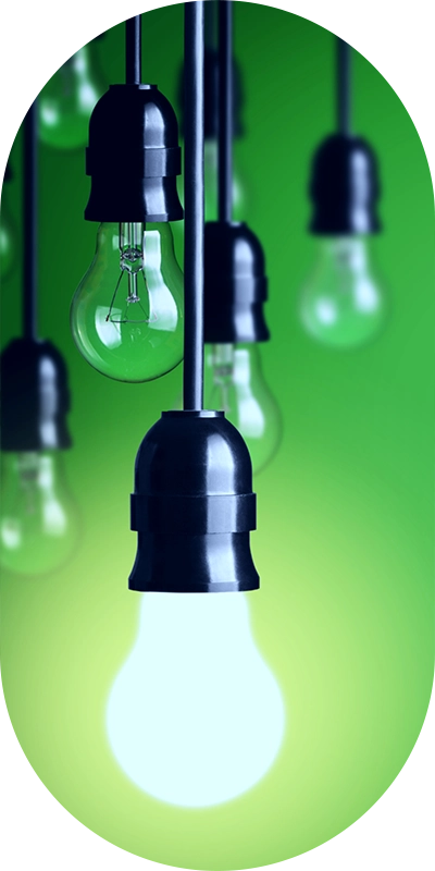 lightbulbs green accounting and finance consulting services analogy